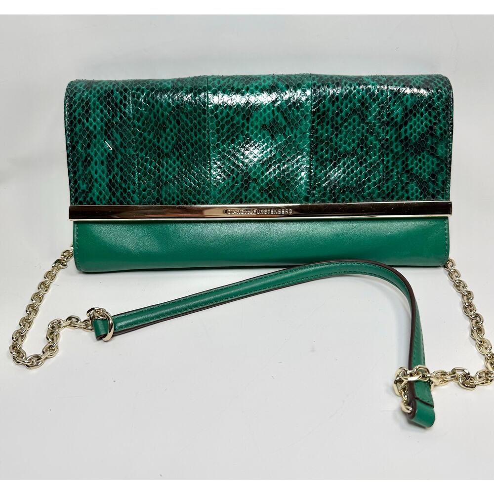 NWOT DVF Diane Von Furstenberg After 6 Club Snake Clutch $350
